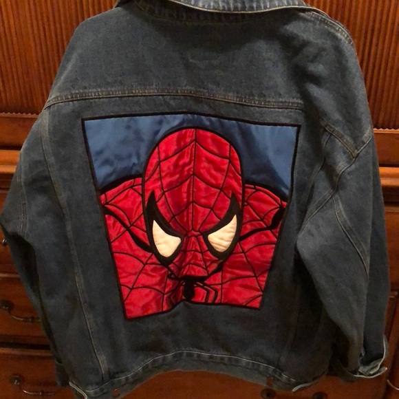 spider man denim jacket